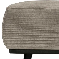 Wohnen Hocker<Graubrauner Couchhocker aus Strukturstoff - Gela