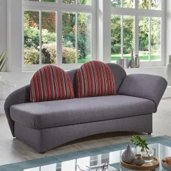 Wohnen Sofas<Graue Federkern Schlafcouch mit Bettkasten - Langos
