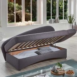 Wohnen Sofas<Graue Federkern Schlafcouch mit Bettkasten - Langos