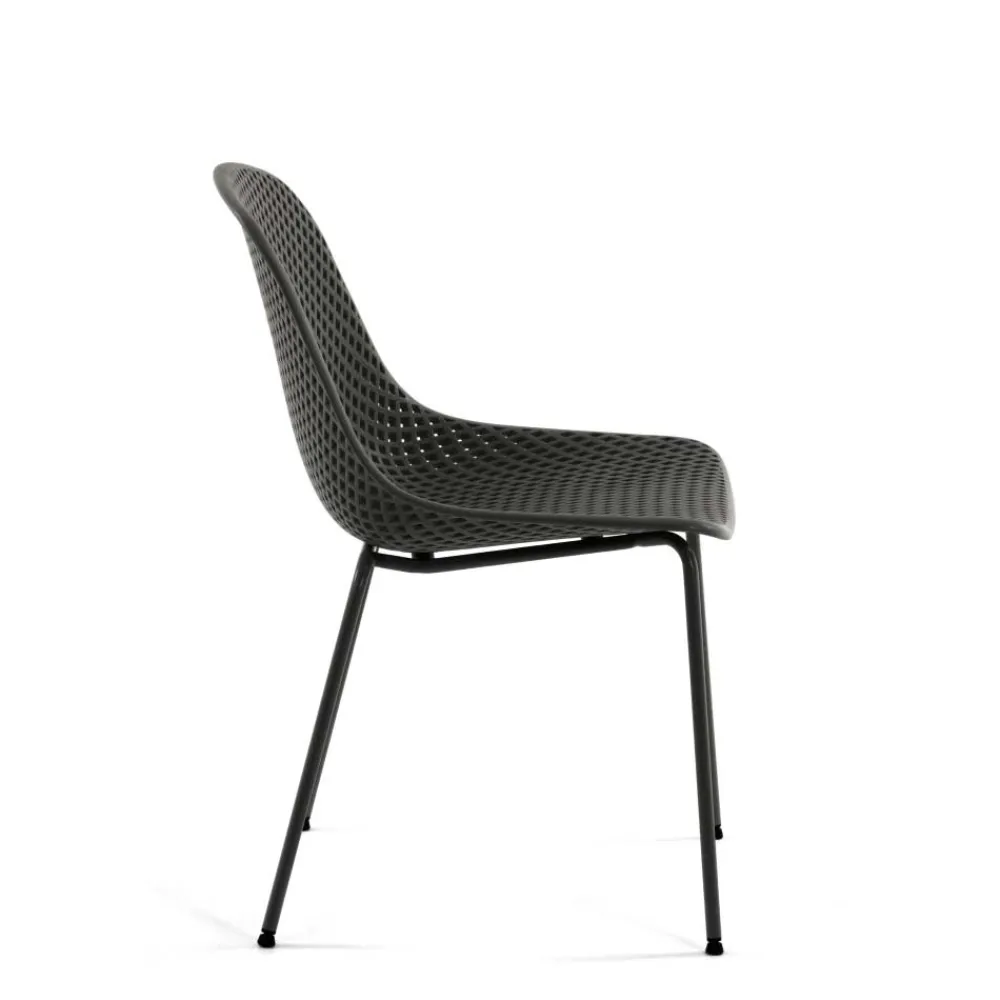 Wohnen Stühle<Graue Küchenstühle mit Schalensitz - Dresconio (4er Set)