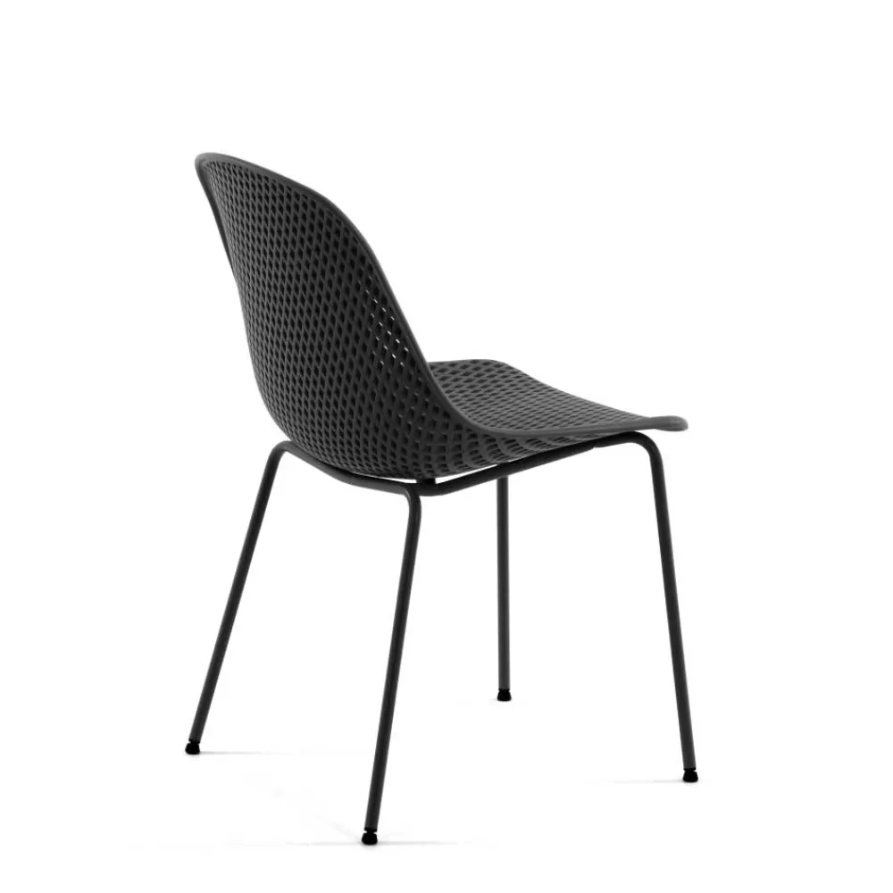 Wohnen Stühle<Graue Küchenstühle mit Schalensitz - Dresconio (4er Set)