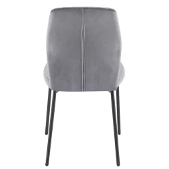 Wohnen Stühle<Graue Samtstühle mit Gestell aus Metall - Sharkas (2er Set)