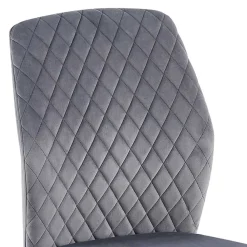Wohnen Stühle<Graue Samtstühle mit Gestell aus Metall - Sharkas (2er Set)