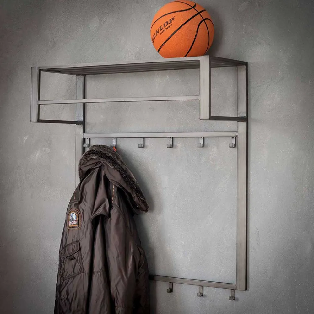 Wohnen Garderoben<Graue Stahl Wandgarderobe mit 12 Haken - King