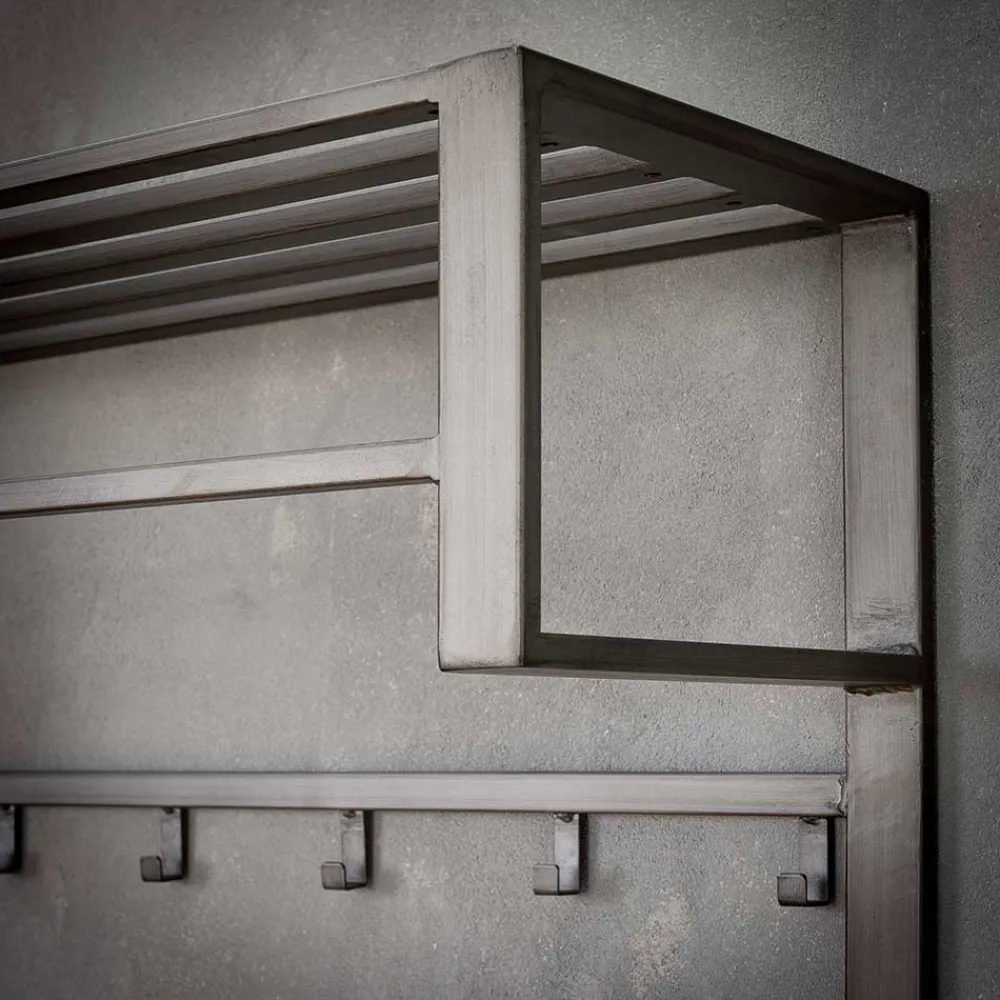 Wohnen Garderoben<Graue Stahl Wandgarderobe mit 12 Haken - King