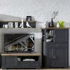 Wohnen Wohnwände<Graue Wohnmöbel Kombi Landhaus - Thumbs (dreiteilig)