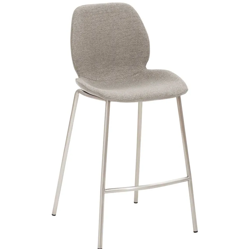 Wohnen Hocker<Grauer Barstuhl im Material Mix - Ruvenz
