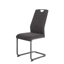 Wohnen Sessel|Stühle<Grauer Microfaser Stuhl mit Schwingfuß - Racelyn (Set)
