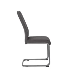 Wohnen Sessel|Stühle<Grauer Microfaser Stuhl mit Schwingfuß - Racelyn (Set)