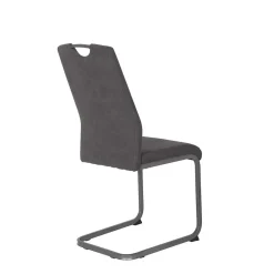 Wohnen Sessel|Stühle<Grauer Microfaser Stuhl mit Schwingfuß - Racelyn (Set)