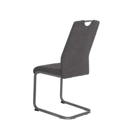 Wohnen Sessel|Stühle<Grauer Microfaser Stuhl mit Schwingfuß - Racelyn (Set)