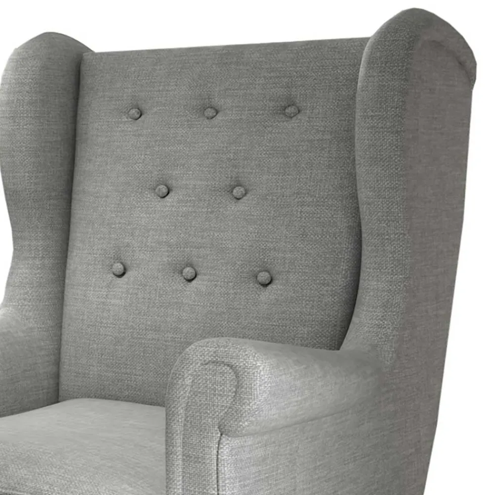 Wohnen Sessel<Grauer Ohrenbackensessel im Skandi Design - Jagoz