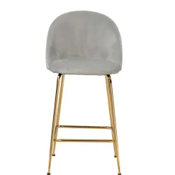 Wohnen Hocker|Stühle<Grauer Samt-Barstuhl im Retro Look - Hovalta (2er Set)