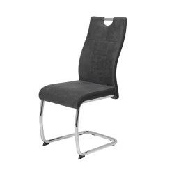 Wohnen Sessel<Grauer Schwingstuhl mit Material Mix - Parvello (Set)