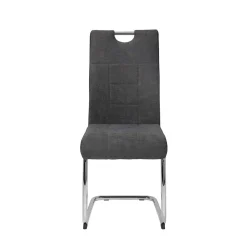 Wohnen Sessel<Grauer Schwingstuhl mit Material Mix - Parvello (Set)
