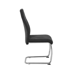 Wohnen Sessel<Grauer Schwingstuhl mit Material Mix - Parvello (Set)