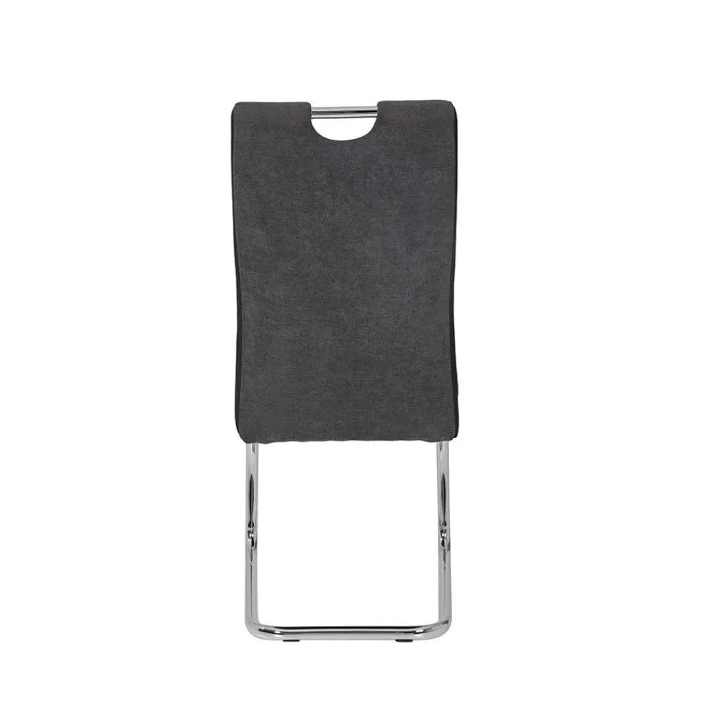 Wohnen Sessel<Grauer Schwingstuhl mit Material Mix - Parvello (Set)