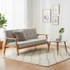 Wohnen Sofas<Graues Sofa mit Holzgestell Eiche - Florynn