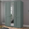 Wohnen Kleiderschränke<Graugrüner Kleiderschrank mit Metallgriffen - Rajavo II
