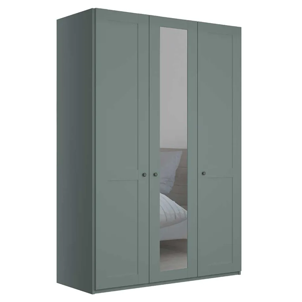 Wohnen Kleiderschränke<Graugrüner Kleiderschrank mit Metallgriffen - Rajavo II