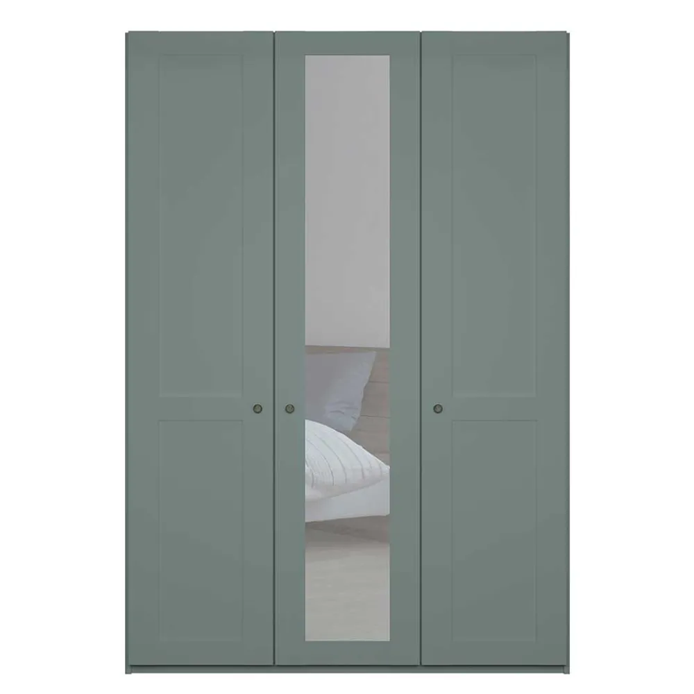 Wohnen Kleiderschränke<Graugrüner Kleiderschrank mit Metallgriffen - Rajavo II