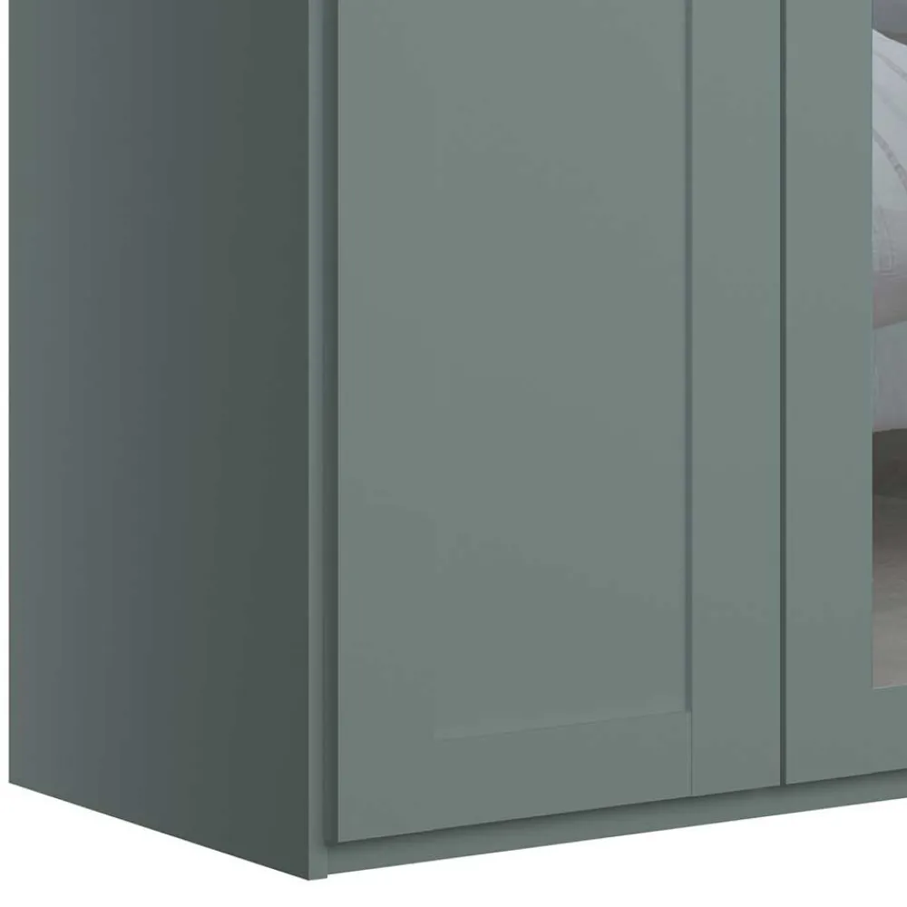 Wohnen Kleiderschränke<Graugrüner Kleiderschrank mit Metallgriffen - Rajavo II