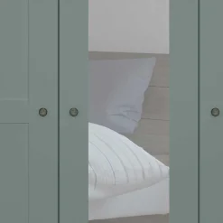 Wohnen Kleiderschränke<Graugrüner Kleiderschrank mit Metallgriffen - Rajavo II