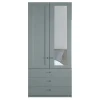 Wohnen Schränke<Graugrüner Kombi-Kleiderschrank 100 cm breit - Rajavo