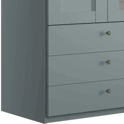 Wohnen Schränke<Graugrüner Kombi-Kleiderschrank 100 cm breit - Rajavo