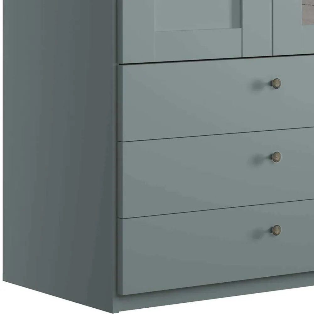 Wohnen Schränke<Graugrüner Kombi-Kleiderschrank 100 cm breit - Rajavo