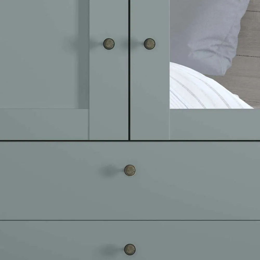 Wohnen Schränke<Graugrüner Kombi-Kleiderschrank 100 cm breit - Rajavo
