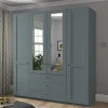 Wohnen Kleiderschränke<Graugrüner Kombi-Kleiderschrank 200 cm breit - Rajavo