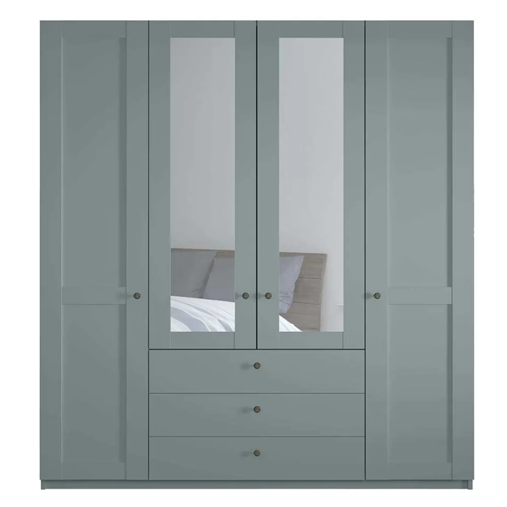 Wohnen Kleiderschränke<Graugrüner Kombi-Kleiderschrank 200 cm breit - Rajavo
