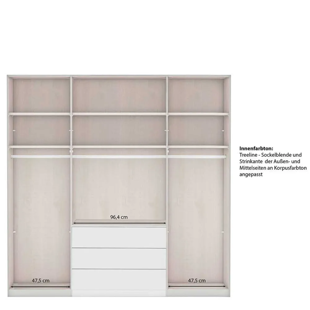 Wohnen Kleiderschränke<Graugrüner Kombi-Kleiderschrank 200 cm breit - Rajavo