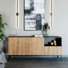 Wohnen Sideboards<Griffloses Sideboard in Wildeiche Optik - Cavan