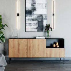 Wohnen Sideboards<Griffloses Sideboard in Wildeiche Optik - Cavan