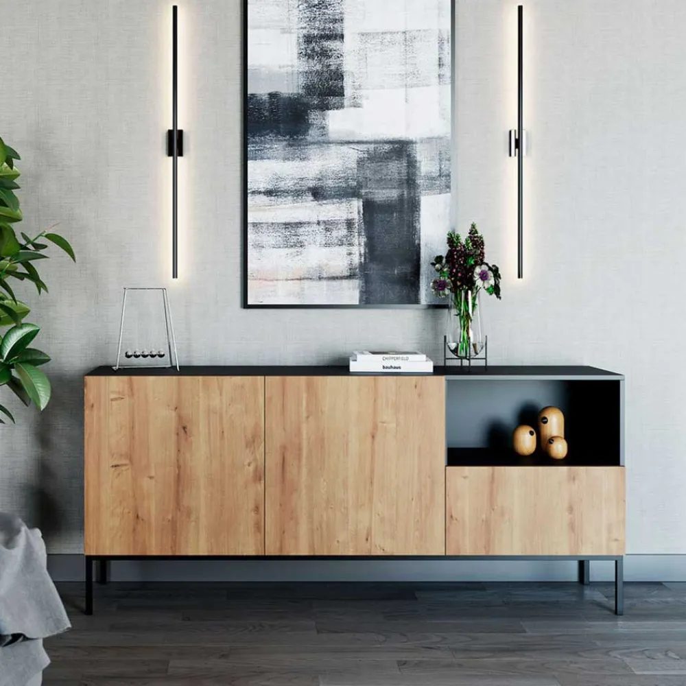Wohnen Sideboards<Griffloses Sideboard in Wildeiche Optik - Cavan
