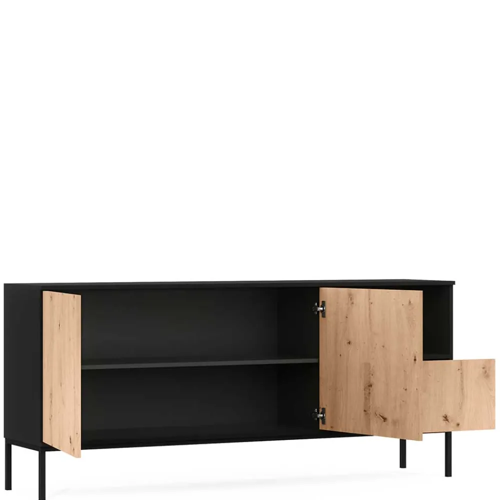 Wohnen Sideboards<Griffloses Sideboard in Wildeiche Optik - Cavan