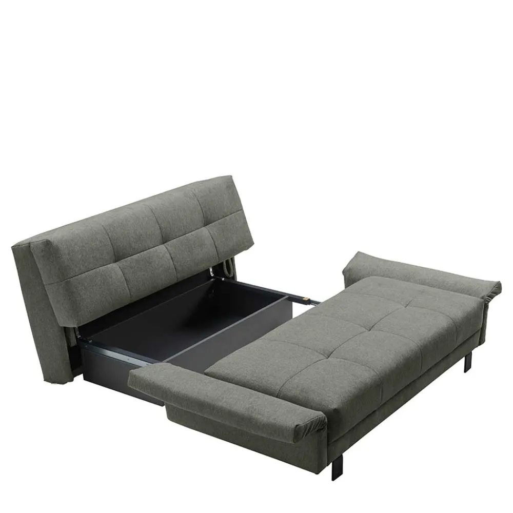 Wohnen Sofas<Grüne Funktionscouch mit Bettkasten - Granita