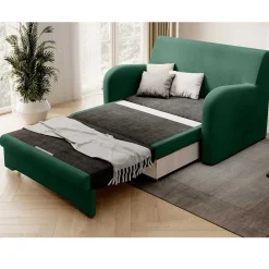 Wohnen Sofas<Grünes Schlafsofa mit Veloursbezug - Vigretta
