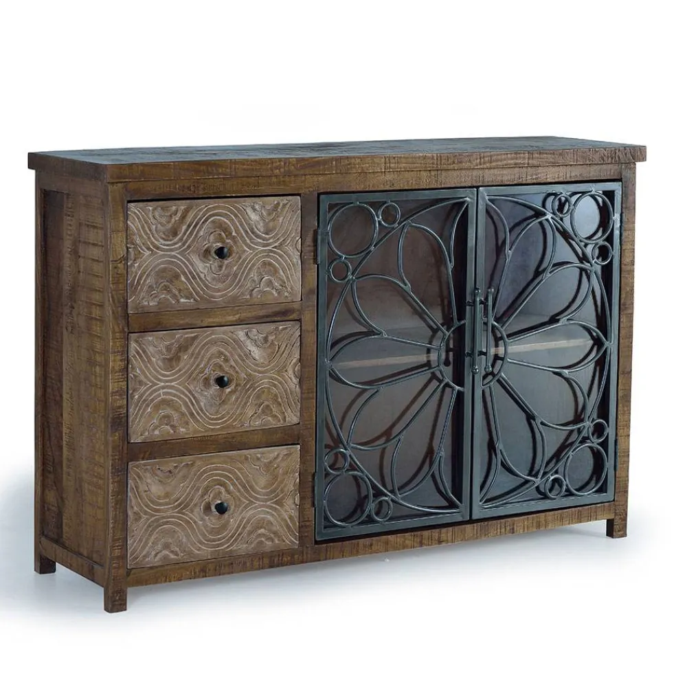 Wohnen Sideboards<Große Design Kommode mit Glas Metalltüren - Everton