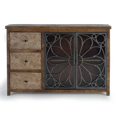 Wohnen Sideboards<Große Design Kommode mit Glas Metalltüren - Everton