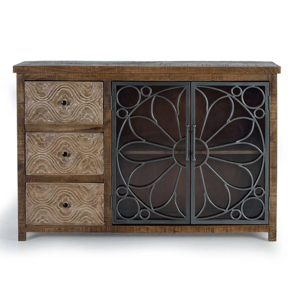 Wohnen Sideboards<Große Design Kommode mit Glas Metalltüren - Everton