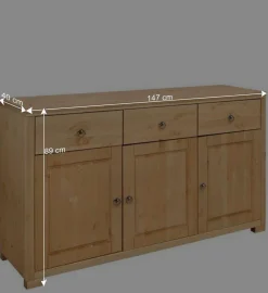 Wohnen Sideboards<Große Holz Kommode in Kiefer Natur - Vinidad