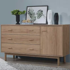 Wohnen Sideboards<Große Kombi-Kommode in Eiche Holzoptik - Benns