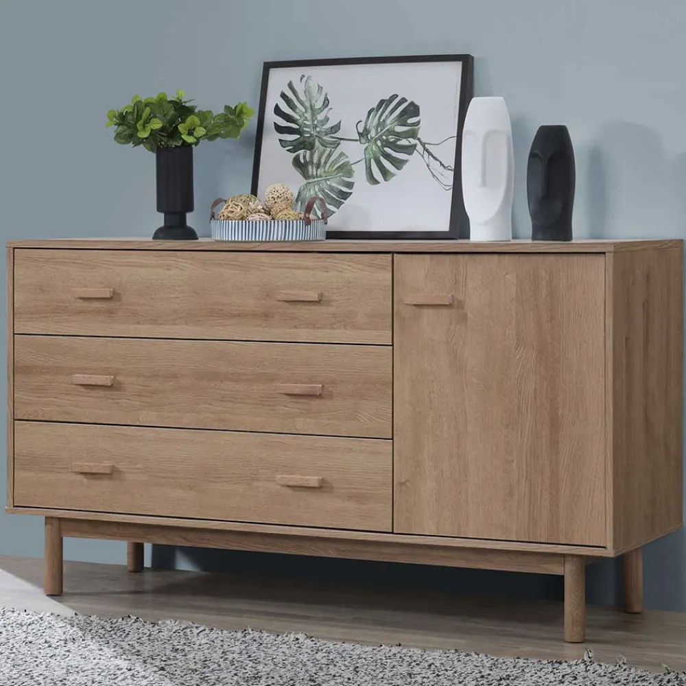 Wohnen Sideboards<Große Kombi-Kommode in Eiche Holzoptik - Benns
