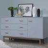 Wohnen Sideboards<Große Kombi-Kommode in Grau mit Eiche - Caldaro