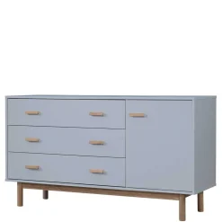 Wohnen Sideboards<Große Kombi-Kommode in Grau mit Eiche - Caldaro