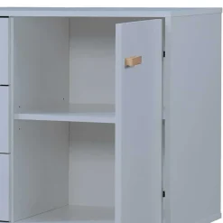 Wohnen Sideboards<Große Kombi-Kommode in Grau mit Eiche - Caldaro