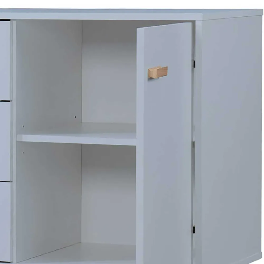 Wohnen Sideboards<Große Kombi-Kommode in Grau mit Eiche - Caldaro